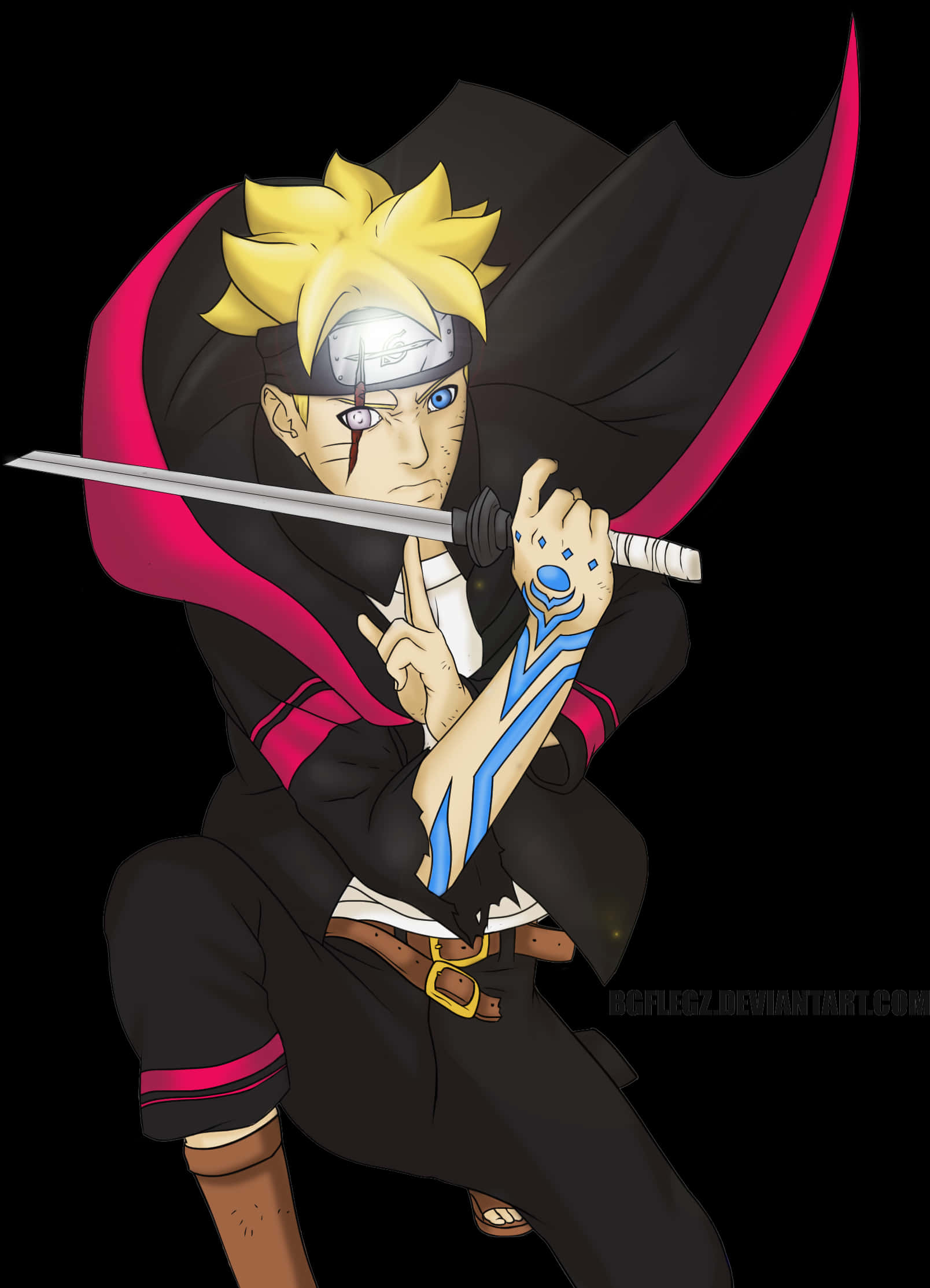 Boruto Uzumaki Readyfor Battle PNG with transparent background