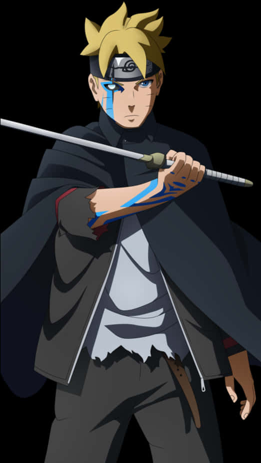 Boruto Uzumaki Readyfor Battle PNG with transparent background