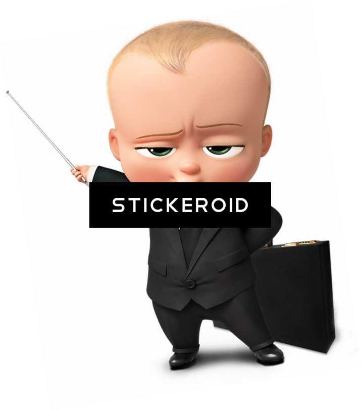 Boss Baby Character With Briefcase PNG with transparent background