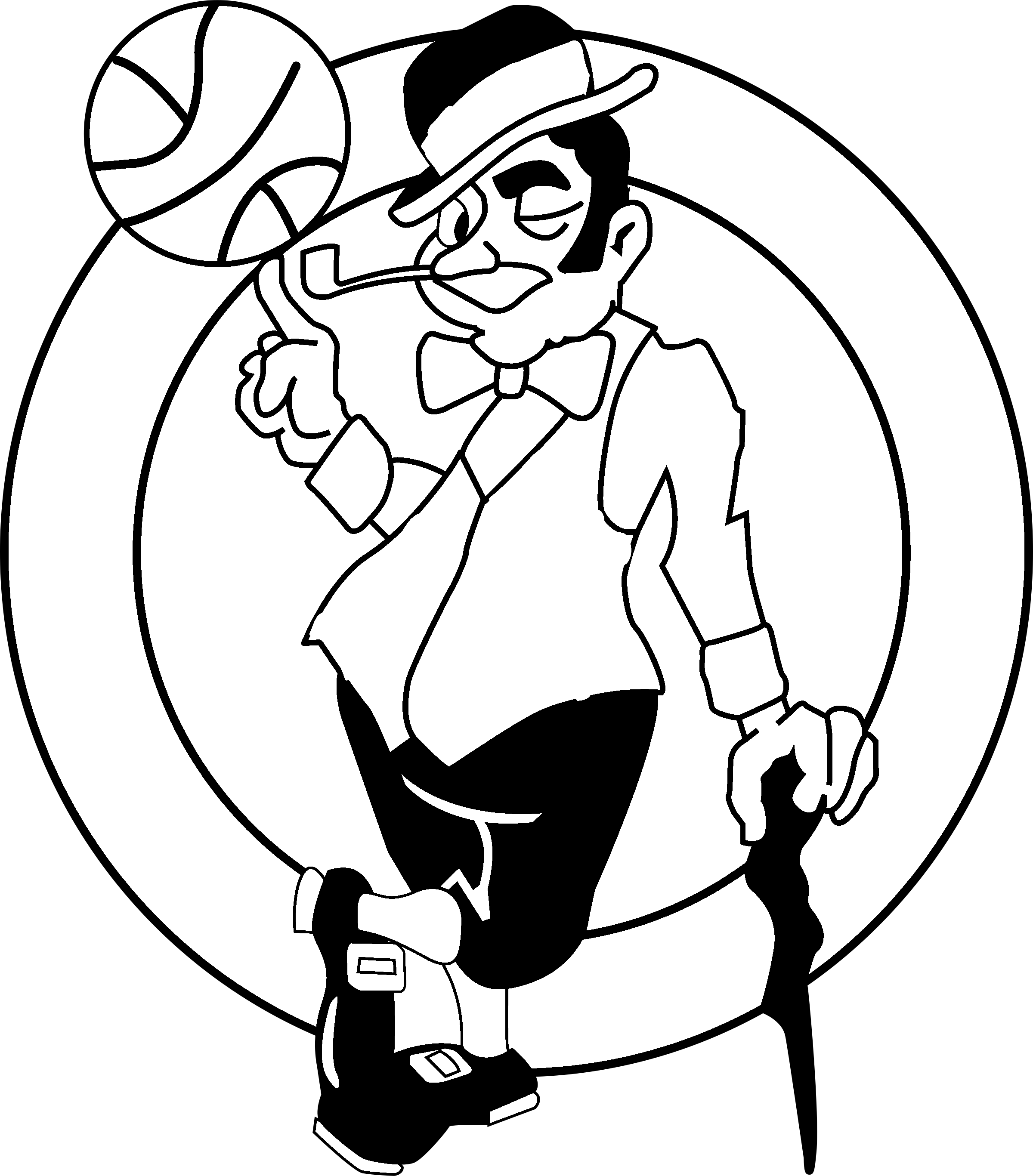 Boston Celtics 1 Logo Black And Ahite - Boston Celtics PNG with transparent background