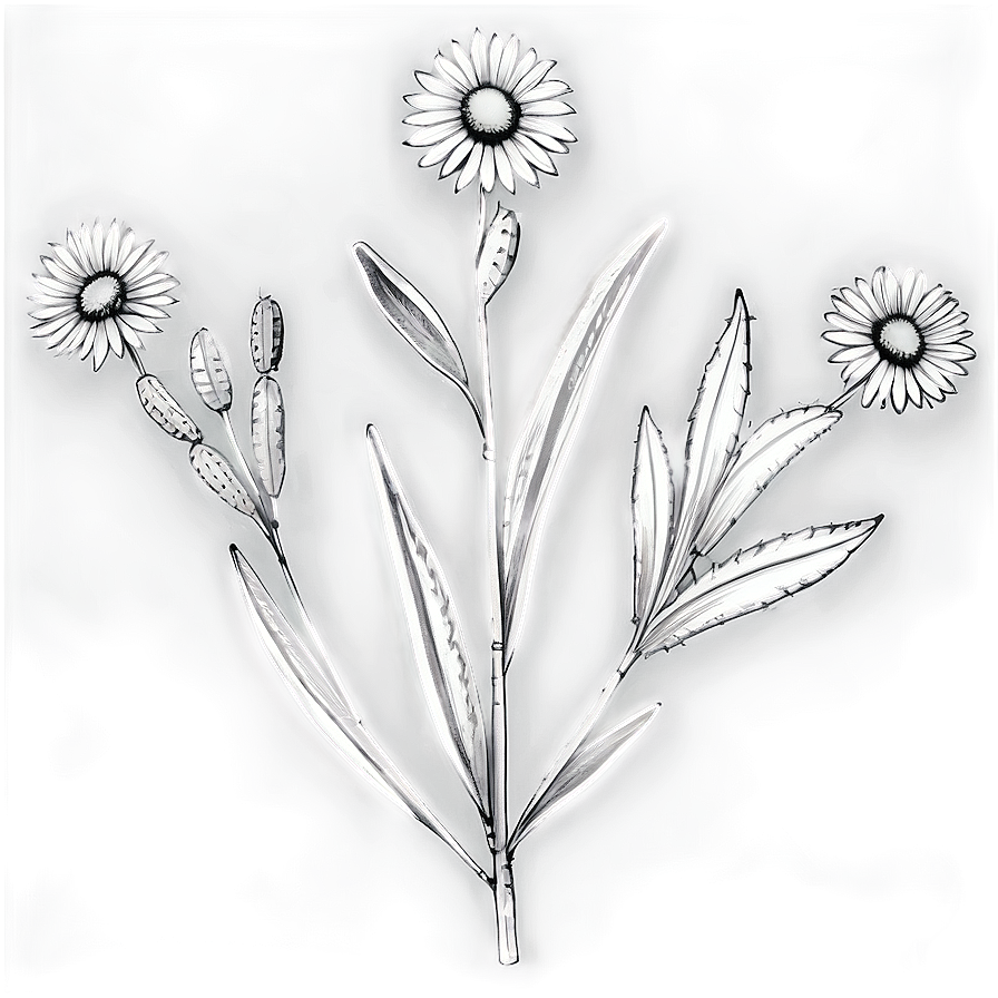 Botanical Black And White Png Opf