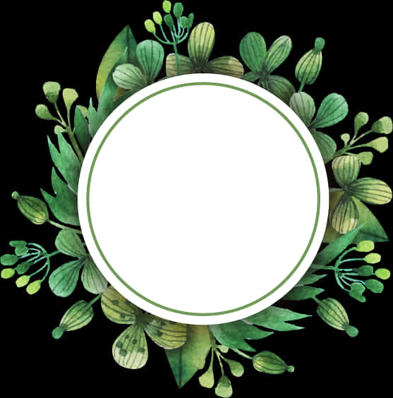 Botanical Greenery Frame Template