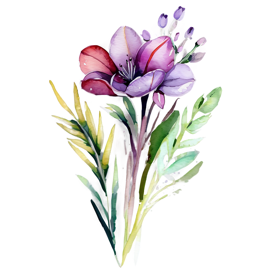 Bouquet Watercolor Creation Png Wag