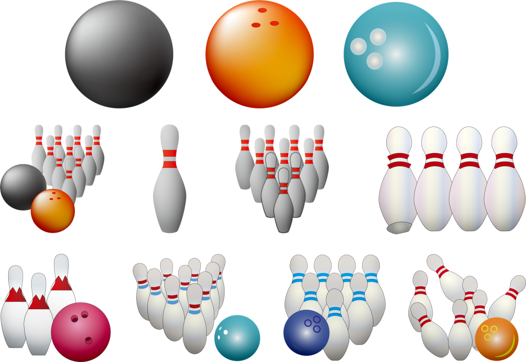 Bowling Ballsand Pins Vector Illustration