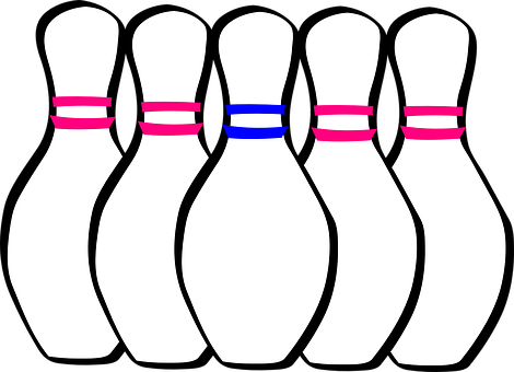 Bowling Pins Vector Illustration PNG with transparent background