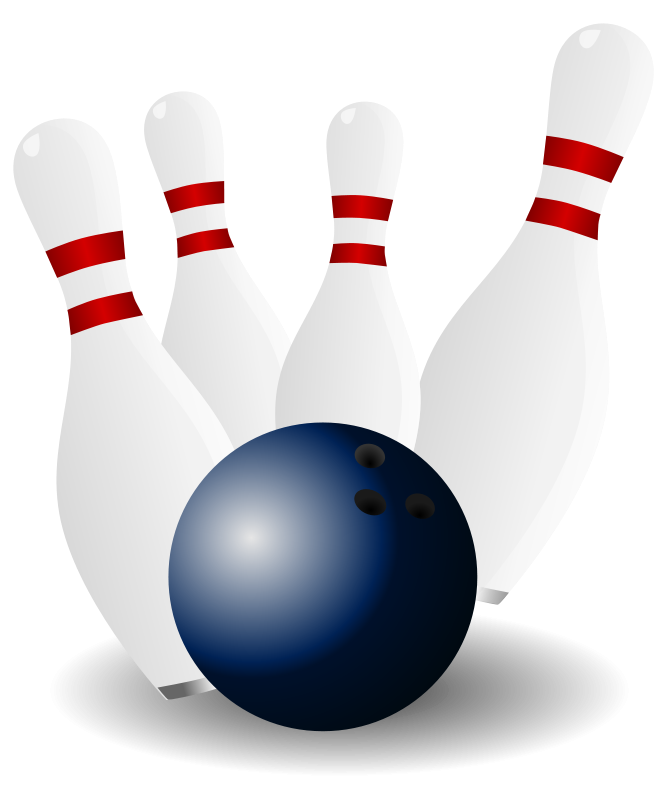 Bowling Pinsand Ball Graphic PNG with transparent background