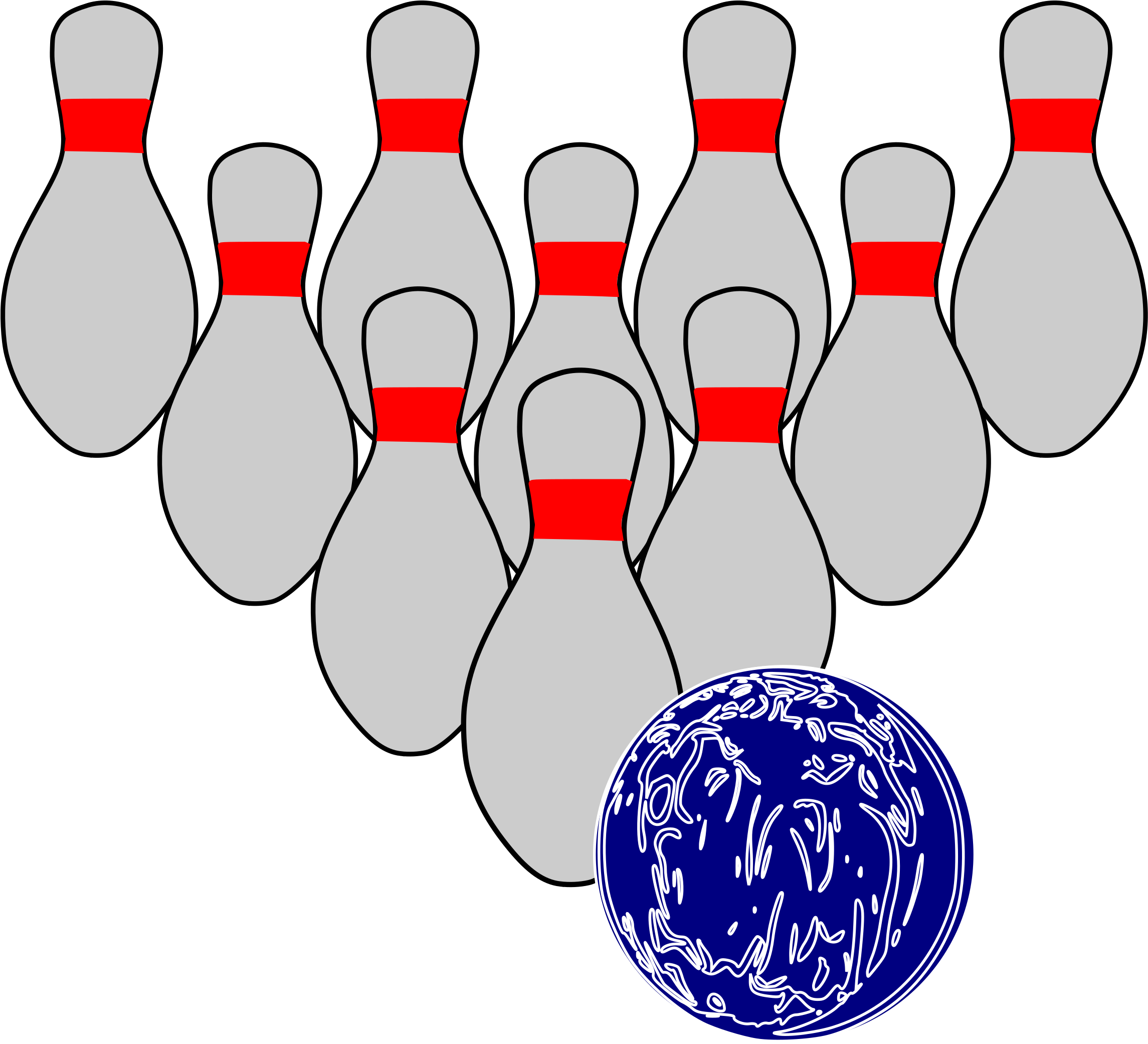 Bowling Duckpins Clip Arts - Duckpin Bowling Pins And Ball, HD Png Download PNG with transparent background