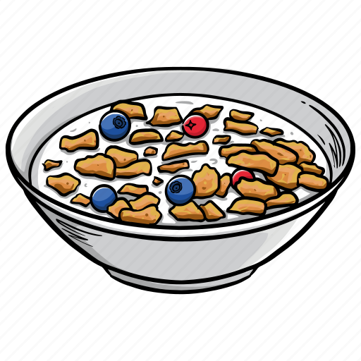 Bowlof Cerealwith Fruitand Milk PNG with transparent background