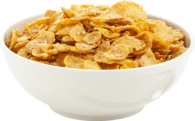 Bowlof Corn Flakes Cereal PNG image with a transparent background, free high-resolution download