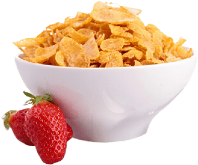 Bowlof Cornflakeswith Strawberry PNG image with a transparent background, free high-resolution download