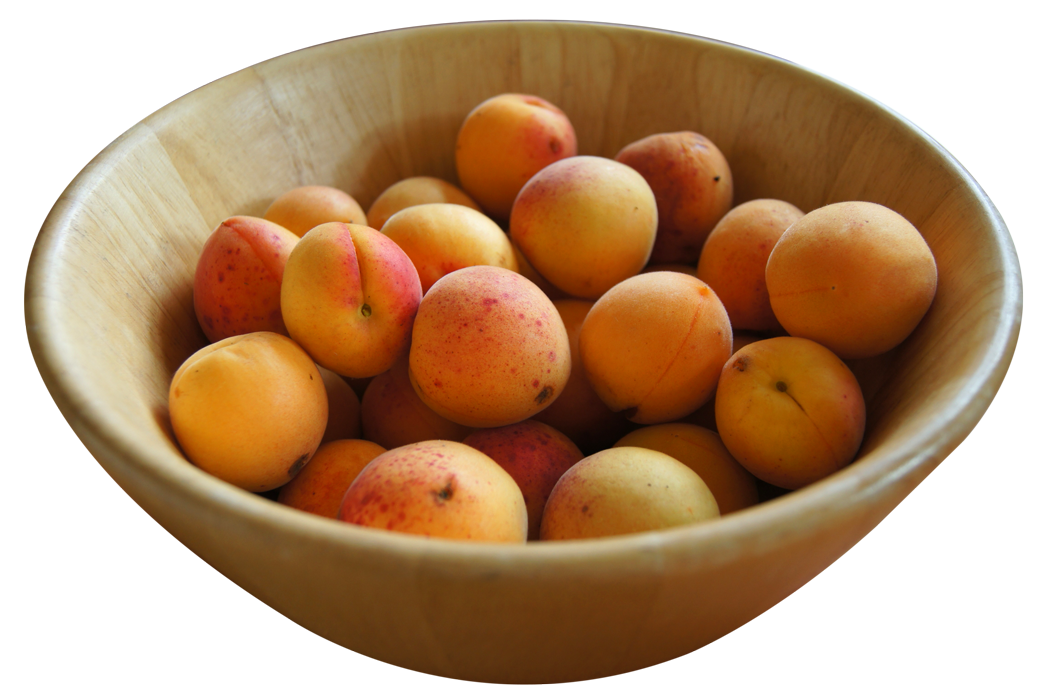 Bowlof Fresh Apricots PNG with transparent background