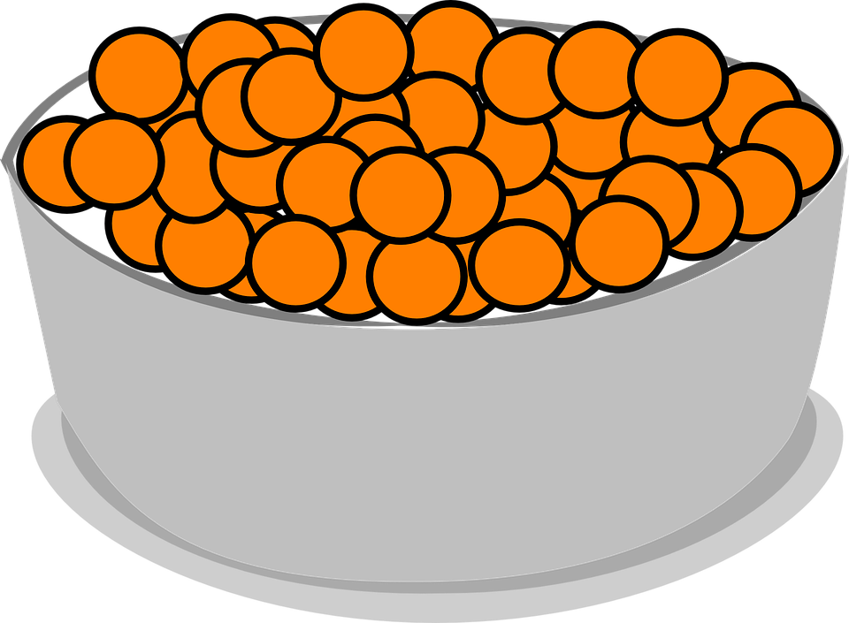 Bowlof Orange Cereal Balls PNG image with a transparent background, free high-resolution download