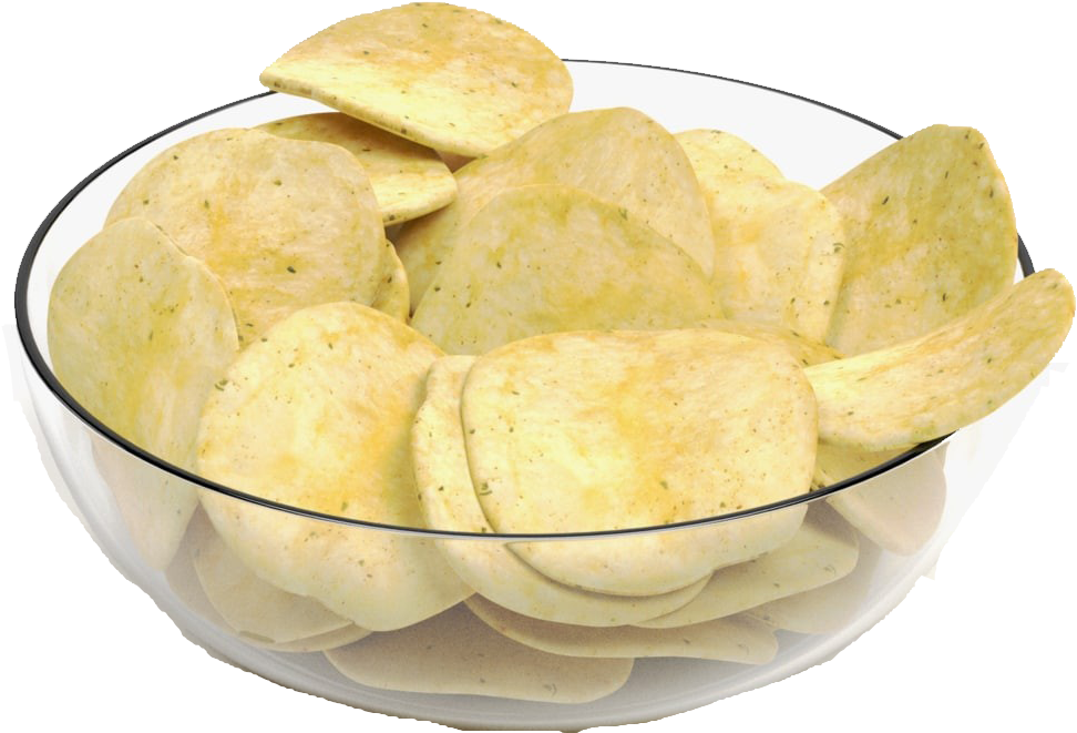 Bowlof Potato Chips PNG with transparent background