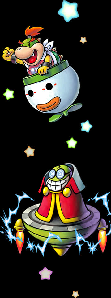 Bowser_ Jr_in_ Koopa_ Clow_ Car_and_ Flying_ Saucer