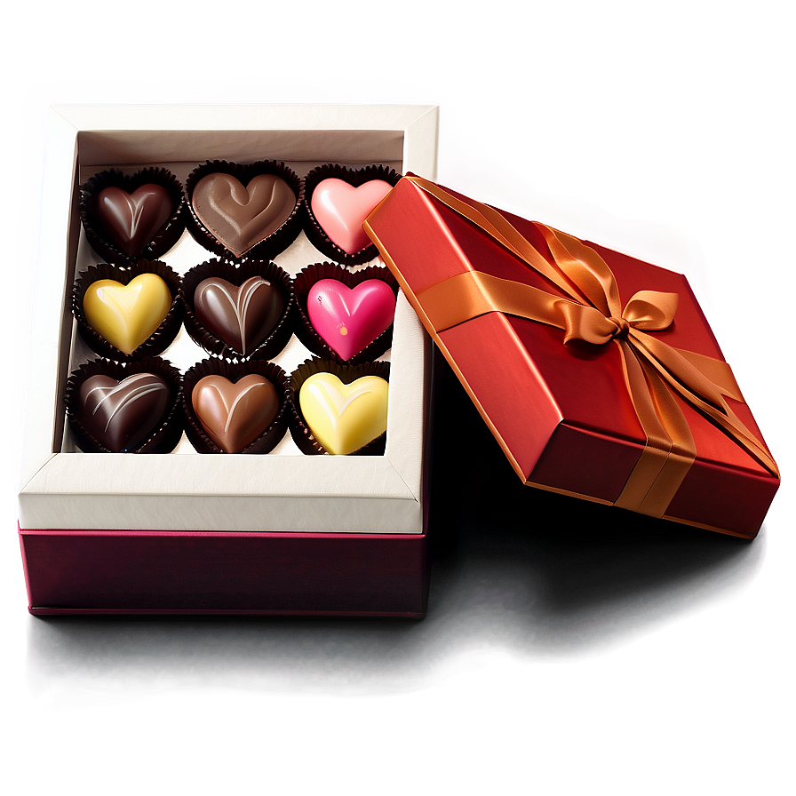 Box Of Chocolate Hearts Png 06212024