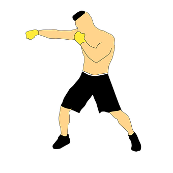Boxer Throwing Punch Silhouette PNG with transparent background