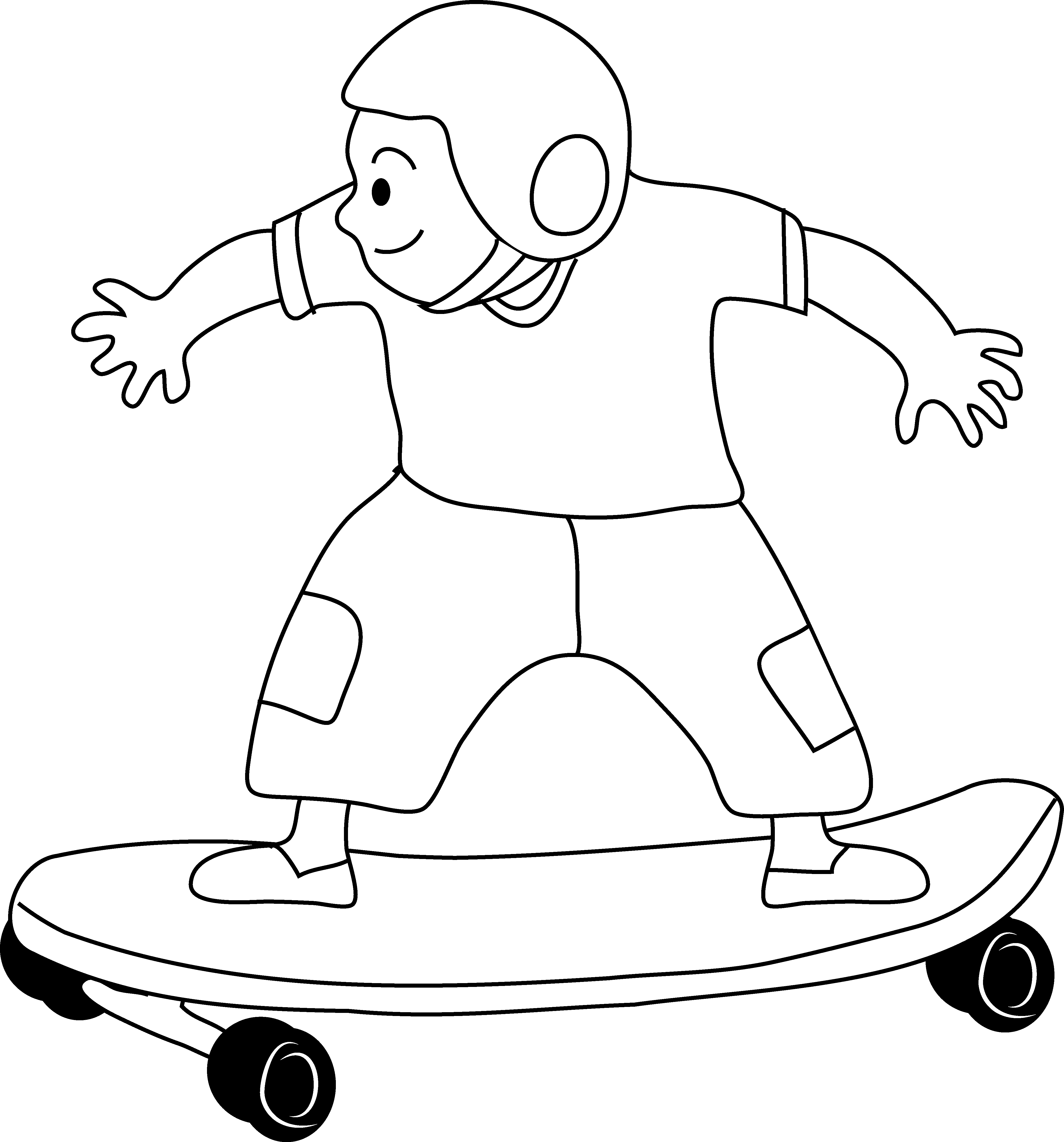 Boy Skateboarding Cartoon