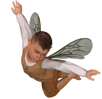 Boy_with_ Fairy_ Wings PNG with transparent background