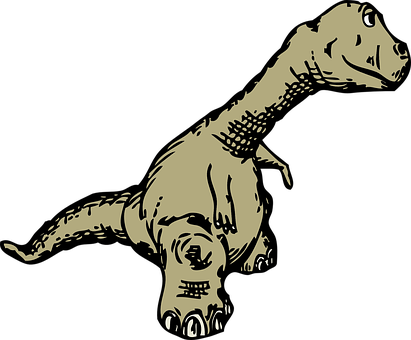 Brachiosaurus Silhouette Art PNG with transparent background
