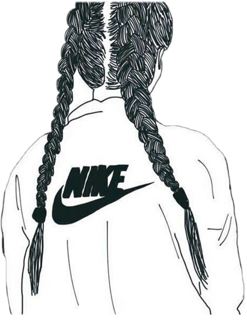 Braided Hair Nike Logo Illusion