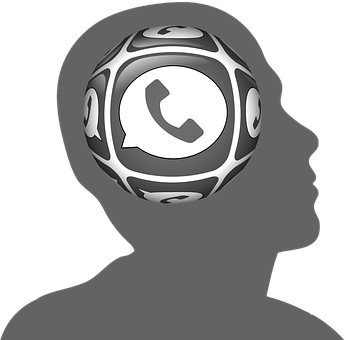 Brain Whats App Integration Concept PNG with transparent background
