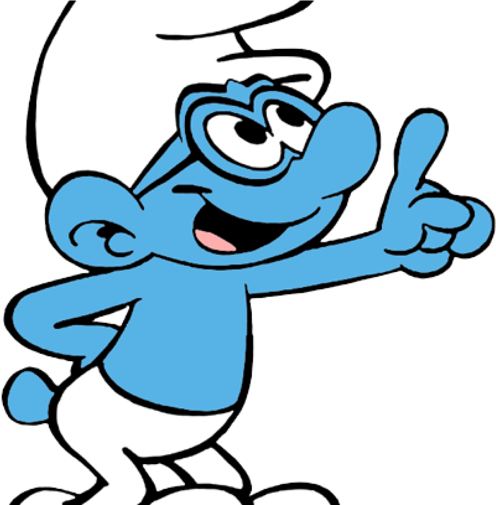 Brainy Smurf Pointing Illustration