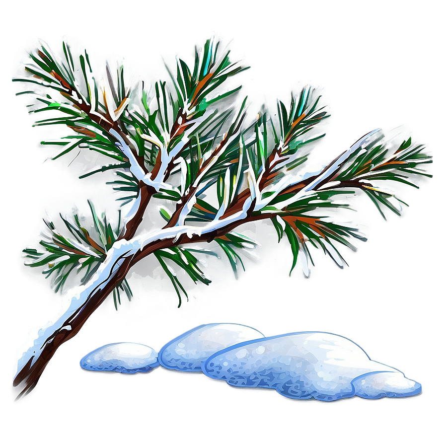 Branches With Snow Png Dsf