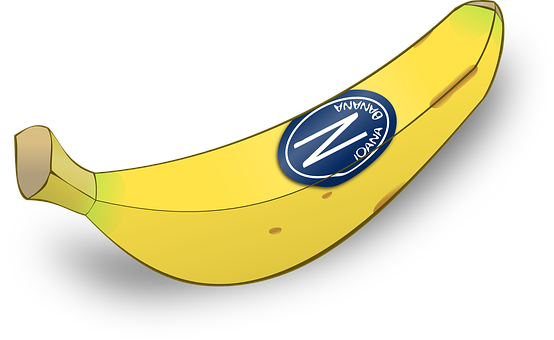 Branded Banana Vector Illustration PNG with transparent background