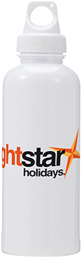 Branded White Water Bottle PNG with transparent background