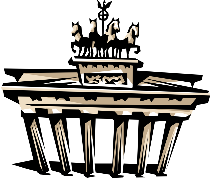 Vector Illustration Of Brandenburg Gate, German Neoclassical - Brandenburg Gate Clipart Transparent, HD Png Download PNG with transparent background
