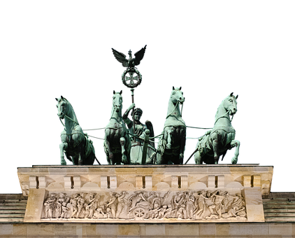 Brandenburg Gate Quadrigaat Night PNG with transparent background