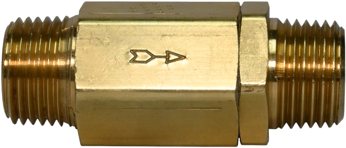 Brass Check Valve, Male Pipe Thread X Male Pipe Thread, - National Pipe Thread, HD Png Download PNG with transparent background