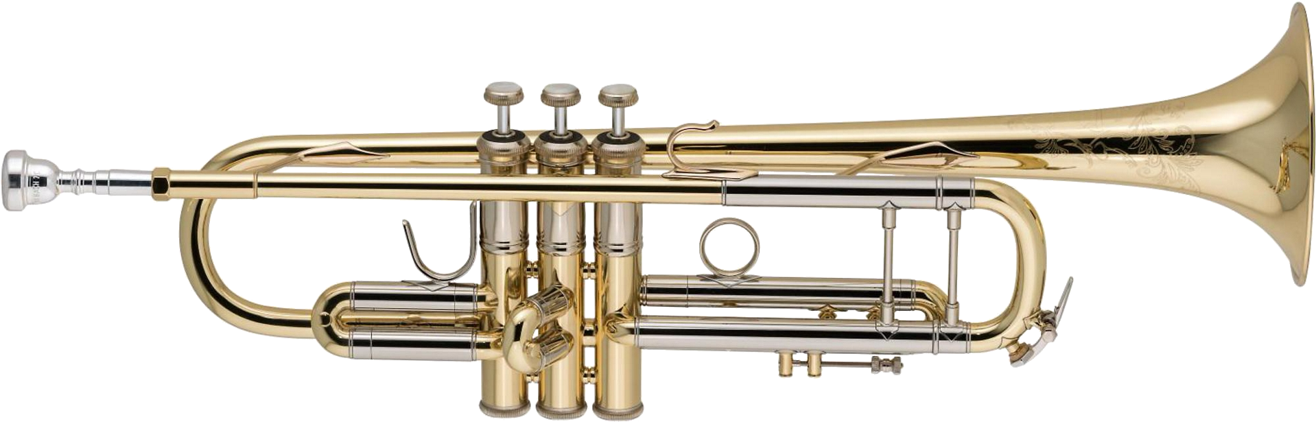 Brass Trumpet Isolatedon Transparent Background