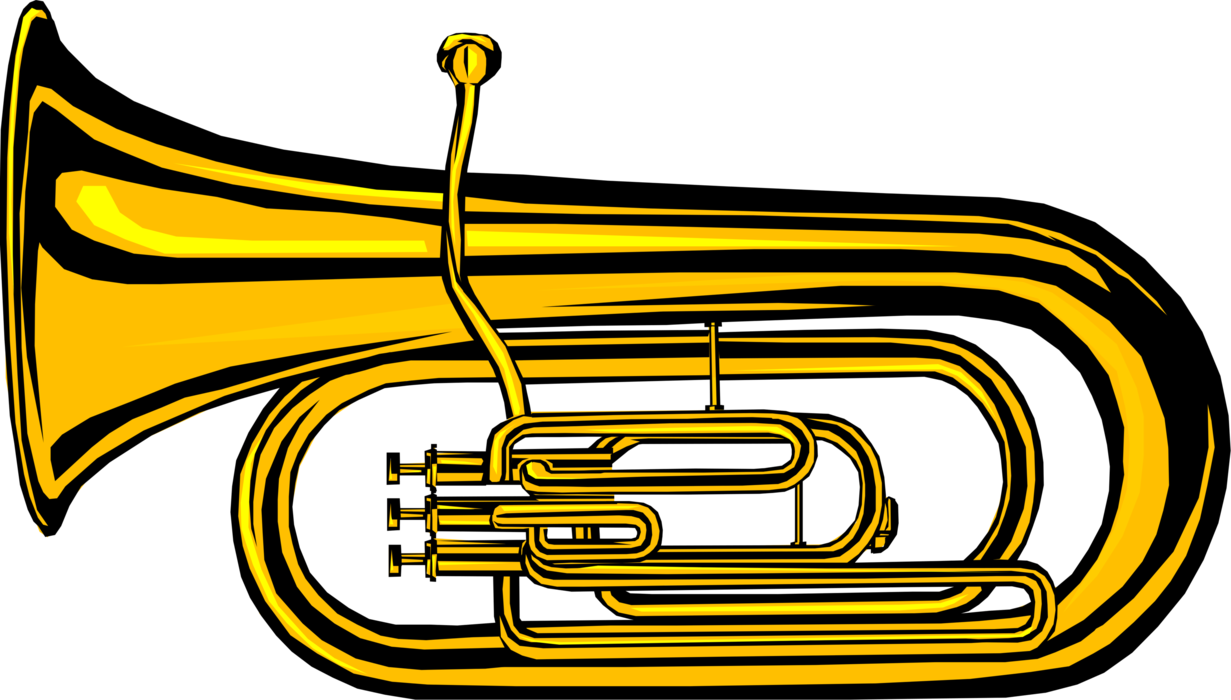 Brass_ Tuba_ Illustration PNG with transparent background
