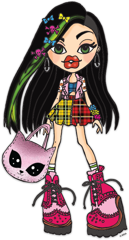 Bratz Doll With Pet Cat Illustration