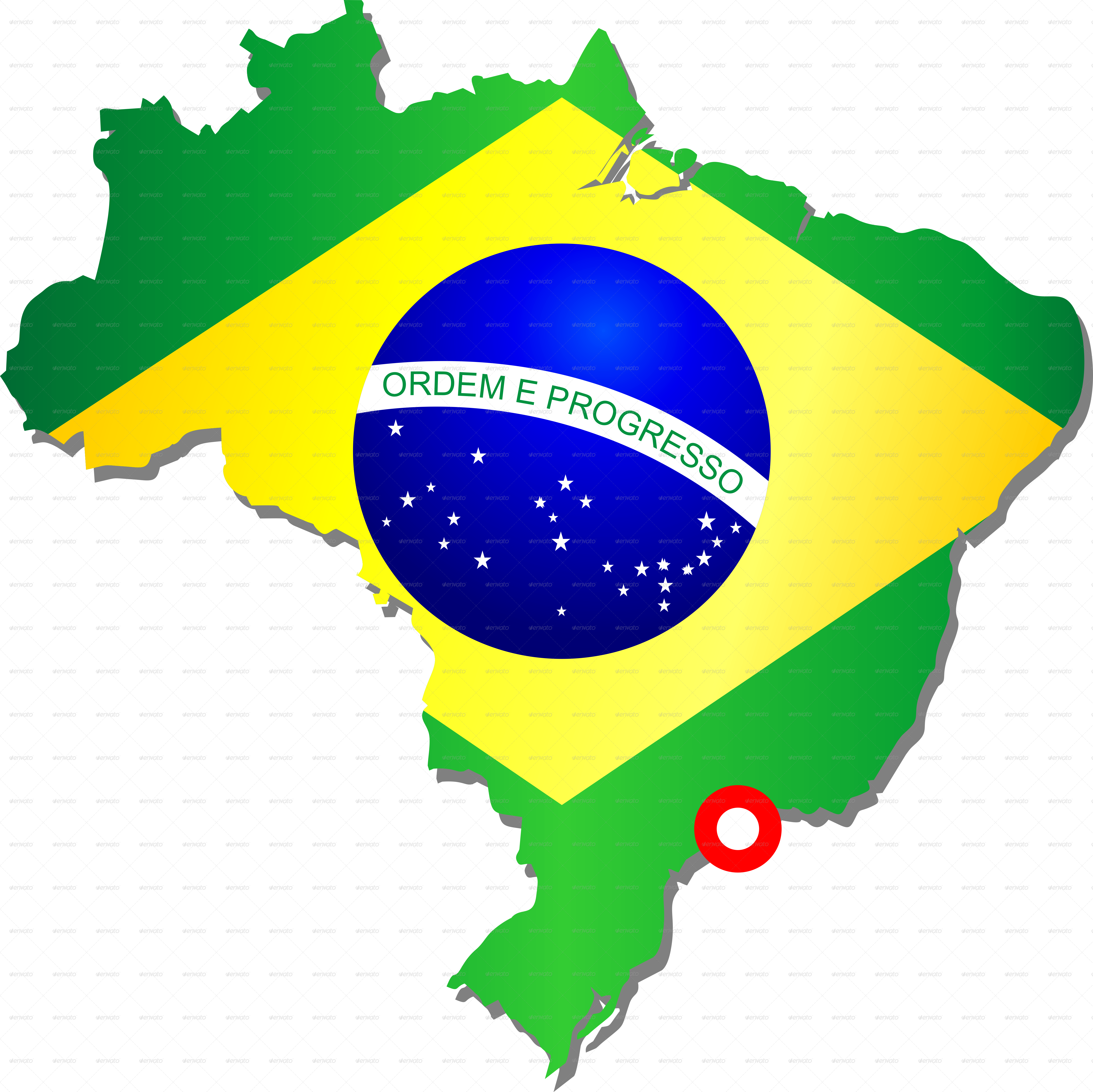 G Brazil Map With Flag Png - Map And Flag Of Brazil, Transparent Png PNG with transparent background