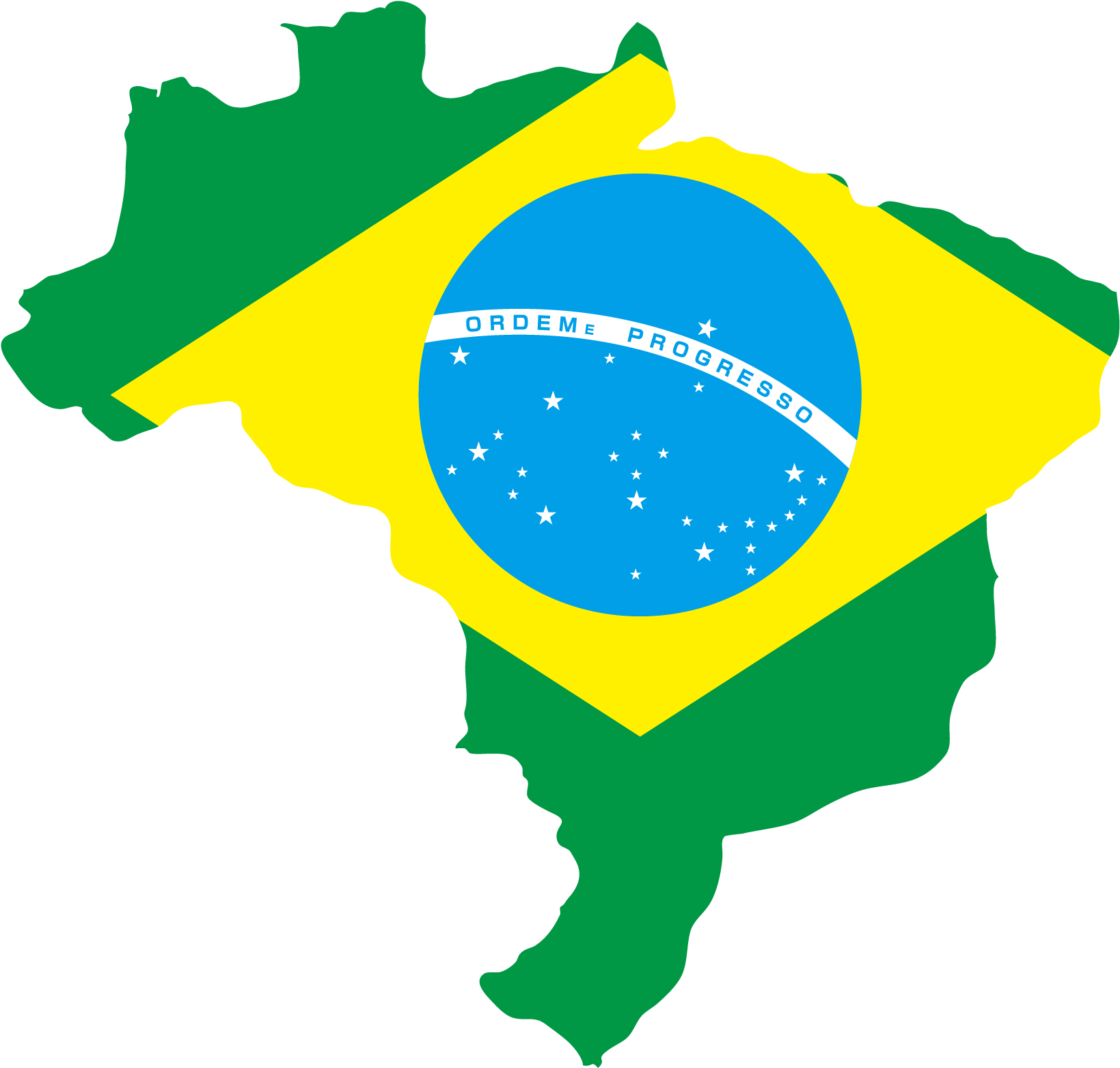 Brazil Mapwith Flag