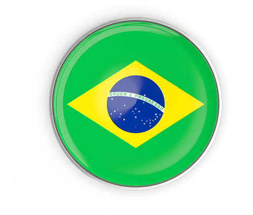 Round Button With Metal Frame - Flag Of Brazil, HD Png Download PNG with transparent background