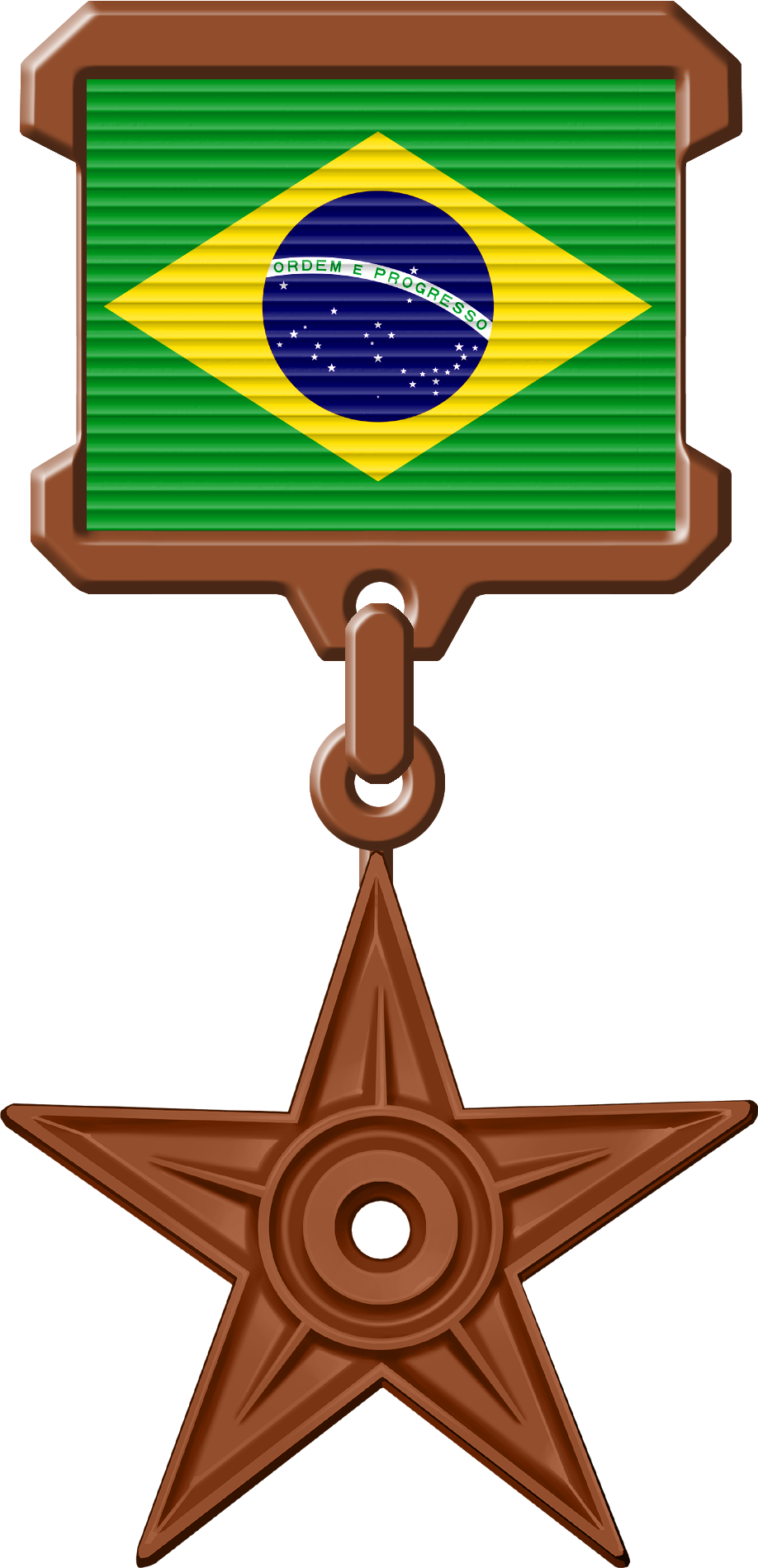 Brazilian Flag Medal Graphic