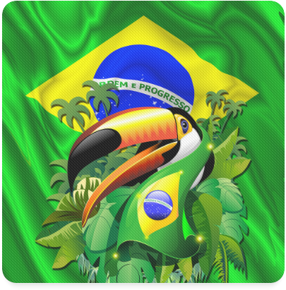 Brazil Flag With Toco Toucan Square Coaster - Flag Of Brazil, HD Png Download PNG with transparent background