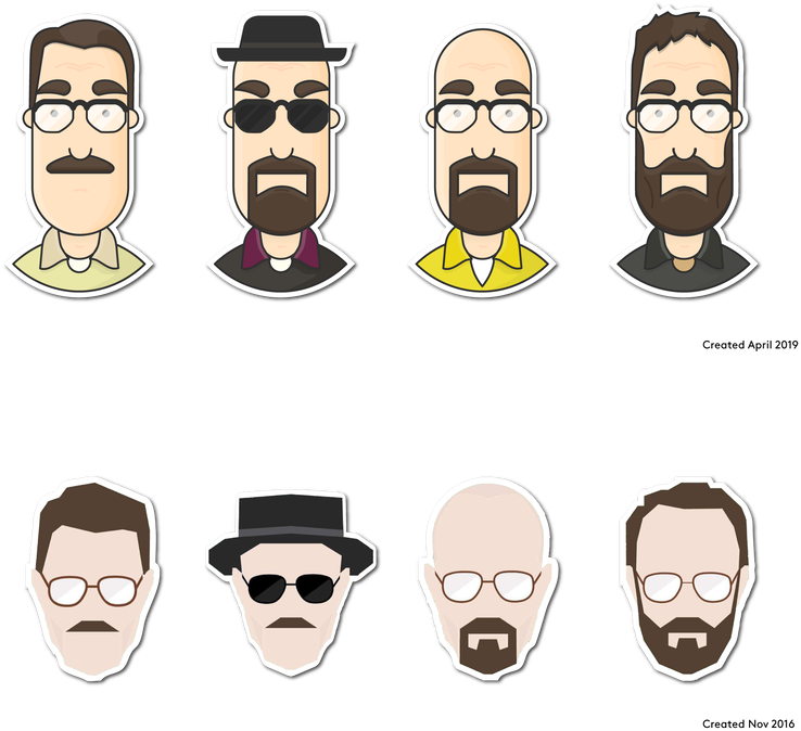 Breaking Bad Character Evolution Illustrations