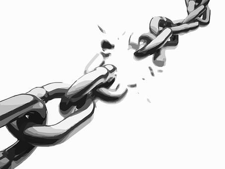 Breaking Chain Concept PNG with transparent background