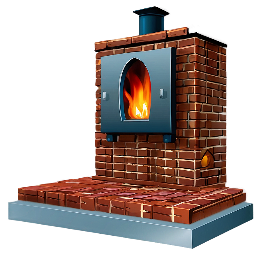 Brick Fireplace Design PNG 05062024 PNG with transparent background