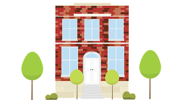 Brick House Vector Illustration PNG with transparent background