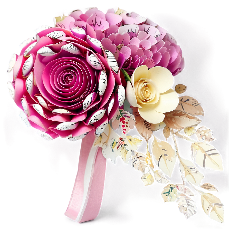 Bridal Paper Flower Bouquet Png Cmx30