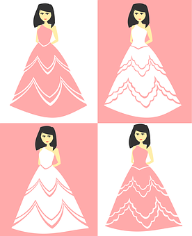 Bride Illustrations Variety Dresses PNG image with a transparent background, free high-resolution download