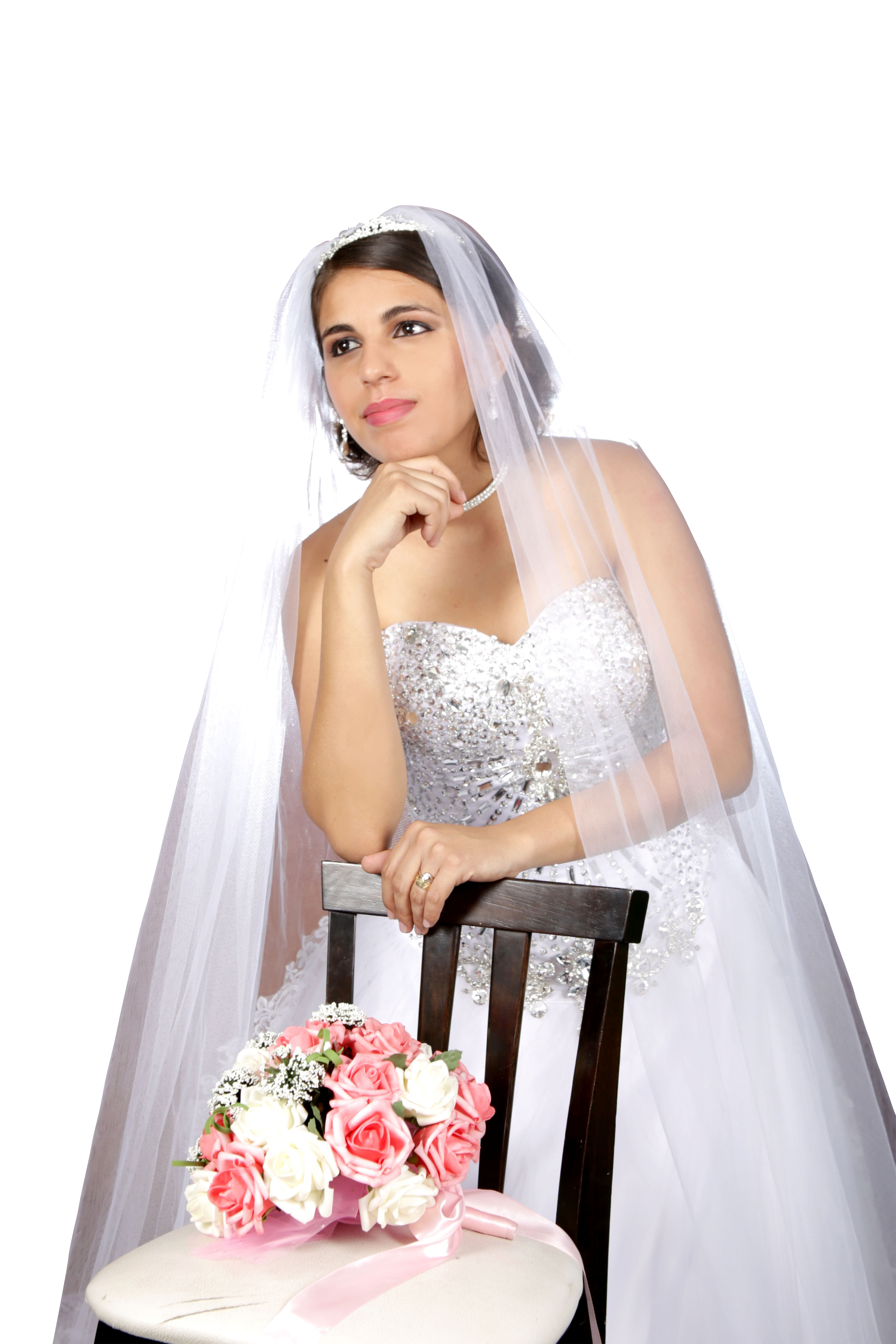 Bridein Thoughtful Pose PNG with transparent background