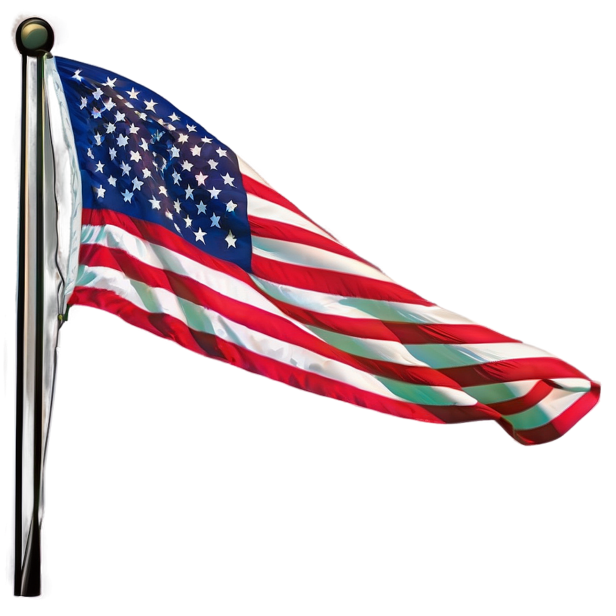 Bright American Flag PNG Illustration psj PNG with transparent background