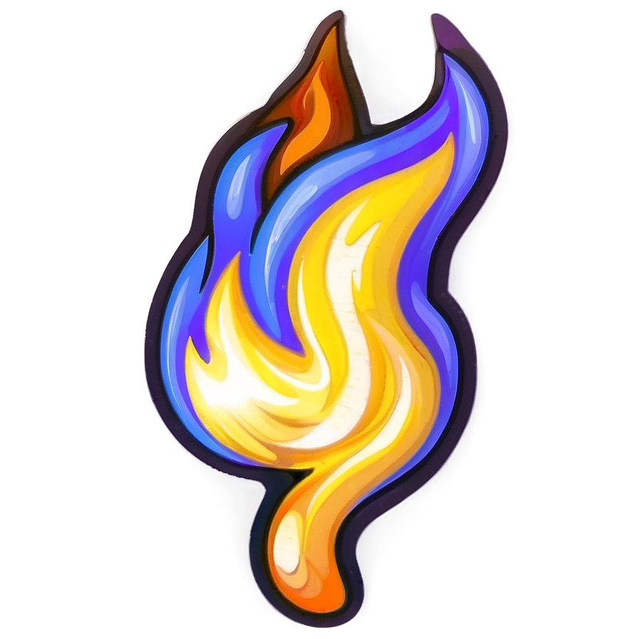 Bright Cartoon Fire Glow Png Llf