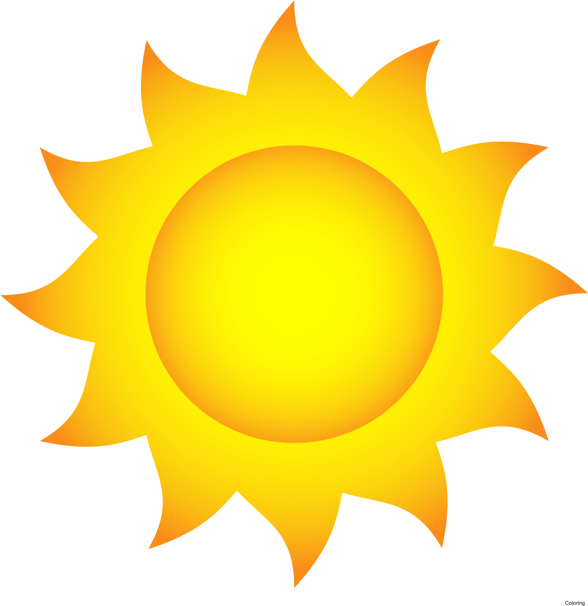 Bright Cartoon Sun Illustration